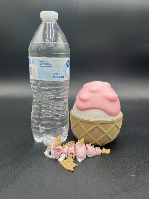3D Printed Flexi Sugar Rush Dragon with Egg – 4&Prime; Articulated PLA Toy Gift