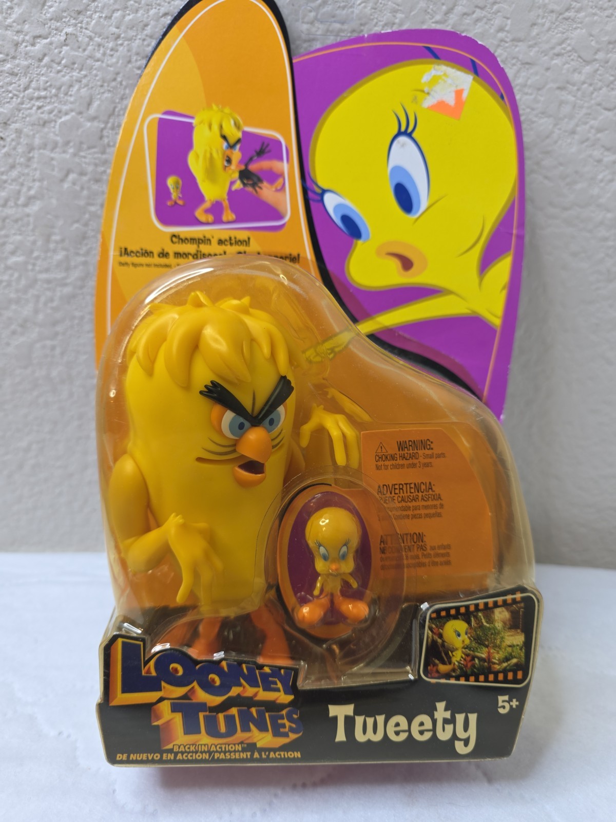Tweety & Evil Tweety figure w/Chompin&rsquo; action – Looney Tunes Back in Action Rare