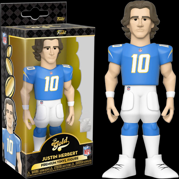 NFL Football Justin Herbert Los Angeles Chargers 5” Gold Premium Vinyl Figure OE