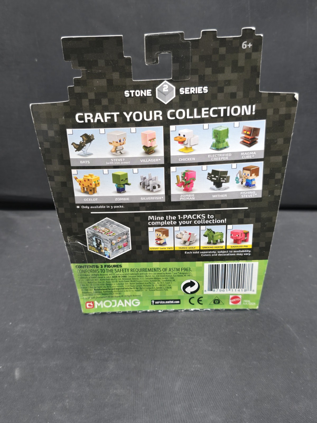 Minecraft Mini Figures Series 2 Stone Set Lot Of 4 Box 3-Pack BRAND NEW SEALED