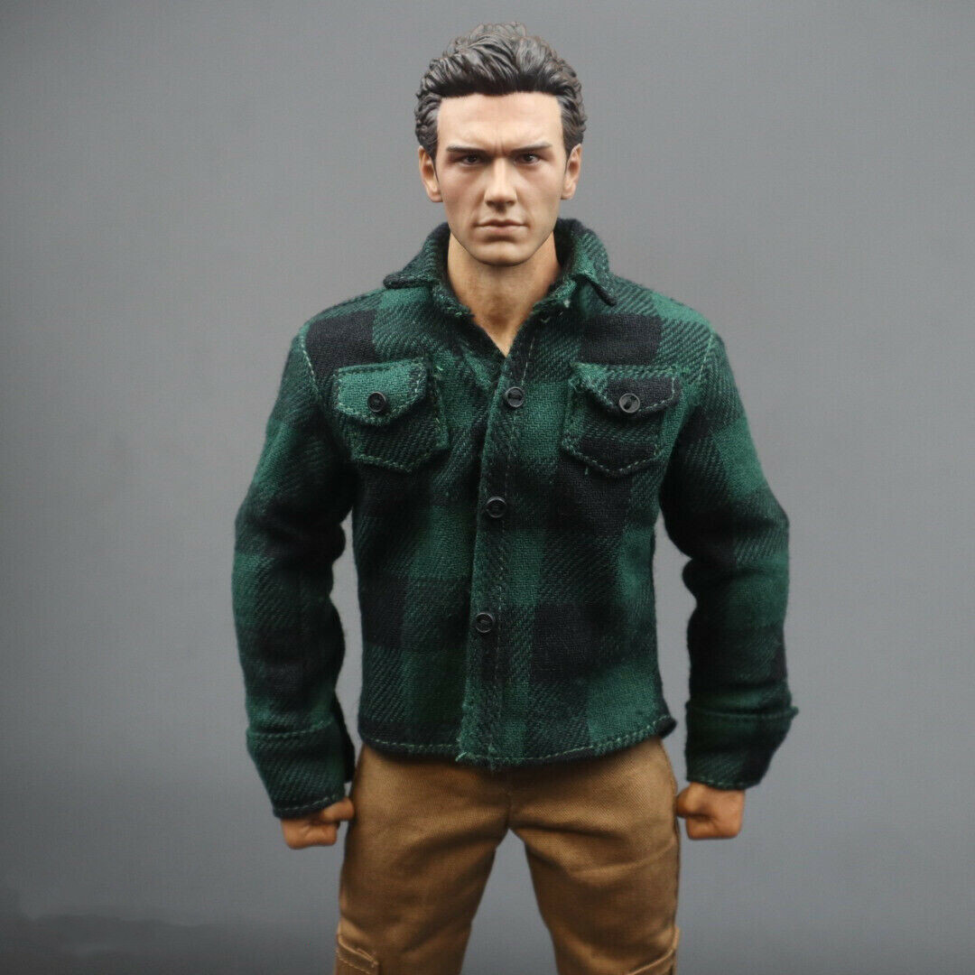 1/6 Green Plaid Shirt Top Casual Clothes Fit 12 » TBL PH Soldier Figure Body Toy