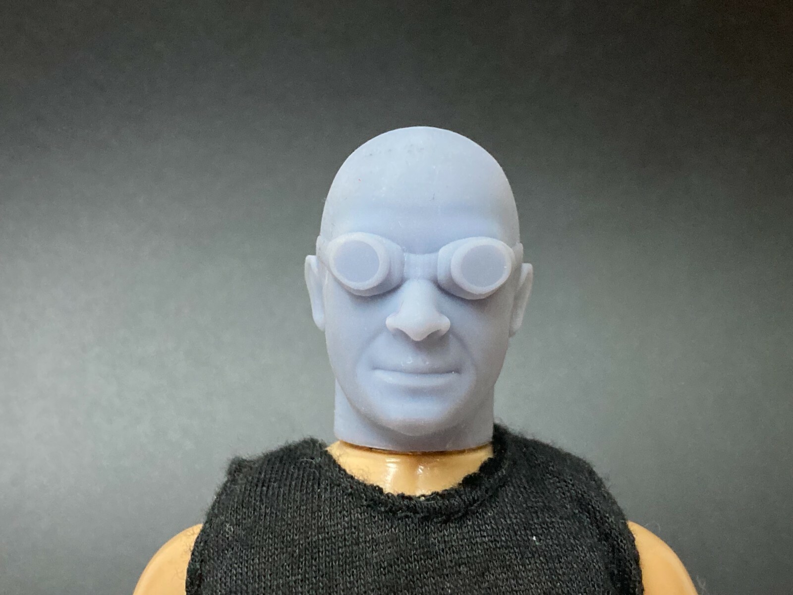 CUSTOM MEGO VIN DIESEL RIDDICK PITCH BLACK RESIN HEAD for 8&Prime; FIGURE