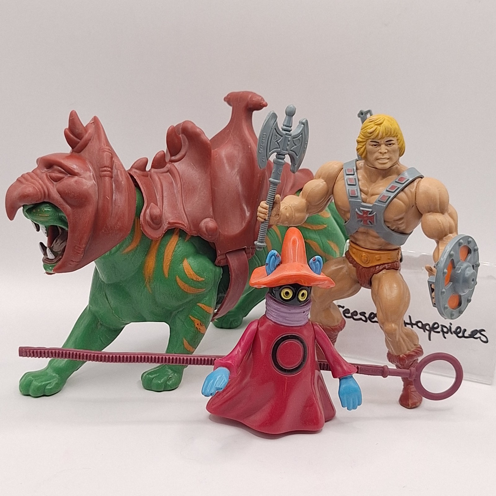Vtg HE-MAN & BATTLE CAT Motu Masters Of The Universe Original Action Figure A-24