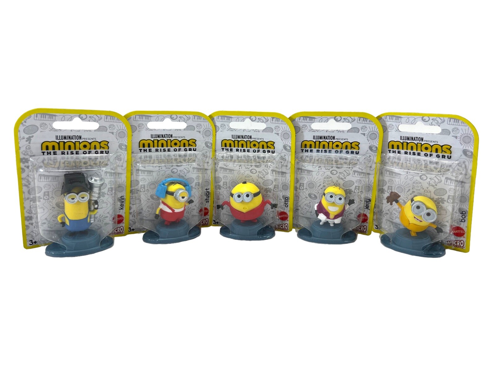 Minions Rise of Gru 5 Figure Set Mattel Micro Collection Kevin Bob Stuart Otto