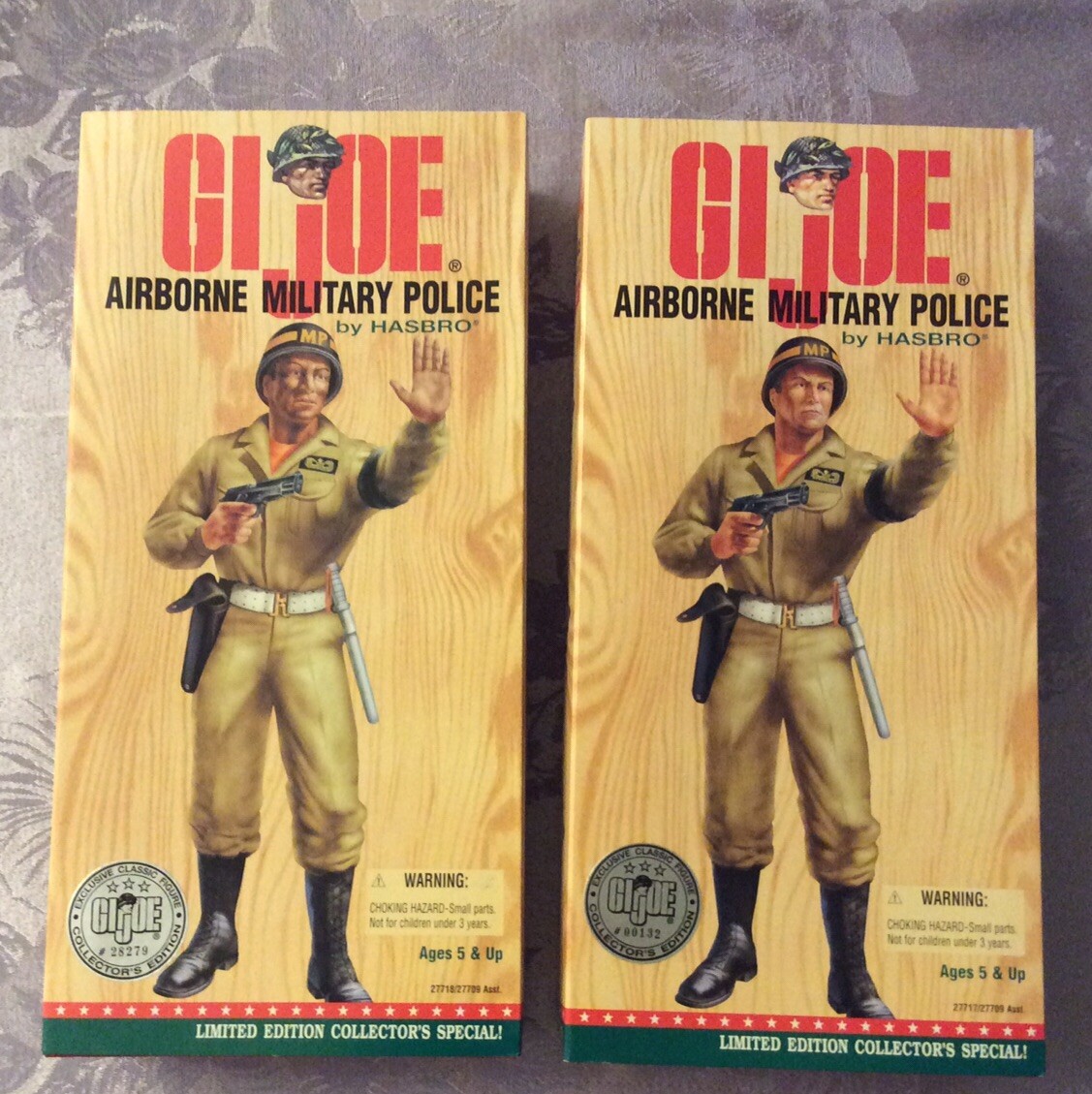 HASBRO G.I. JOE AIRBORNE MILITARY POLICE 12” LOT (2) BLACK & WHITE MIB FREE SHIP