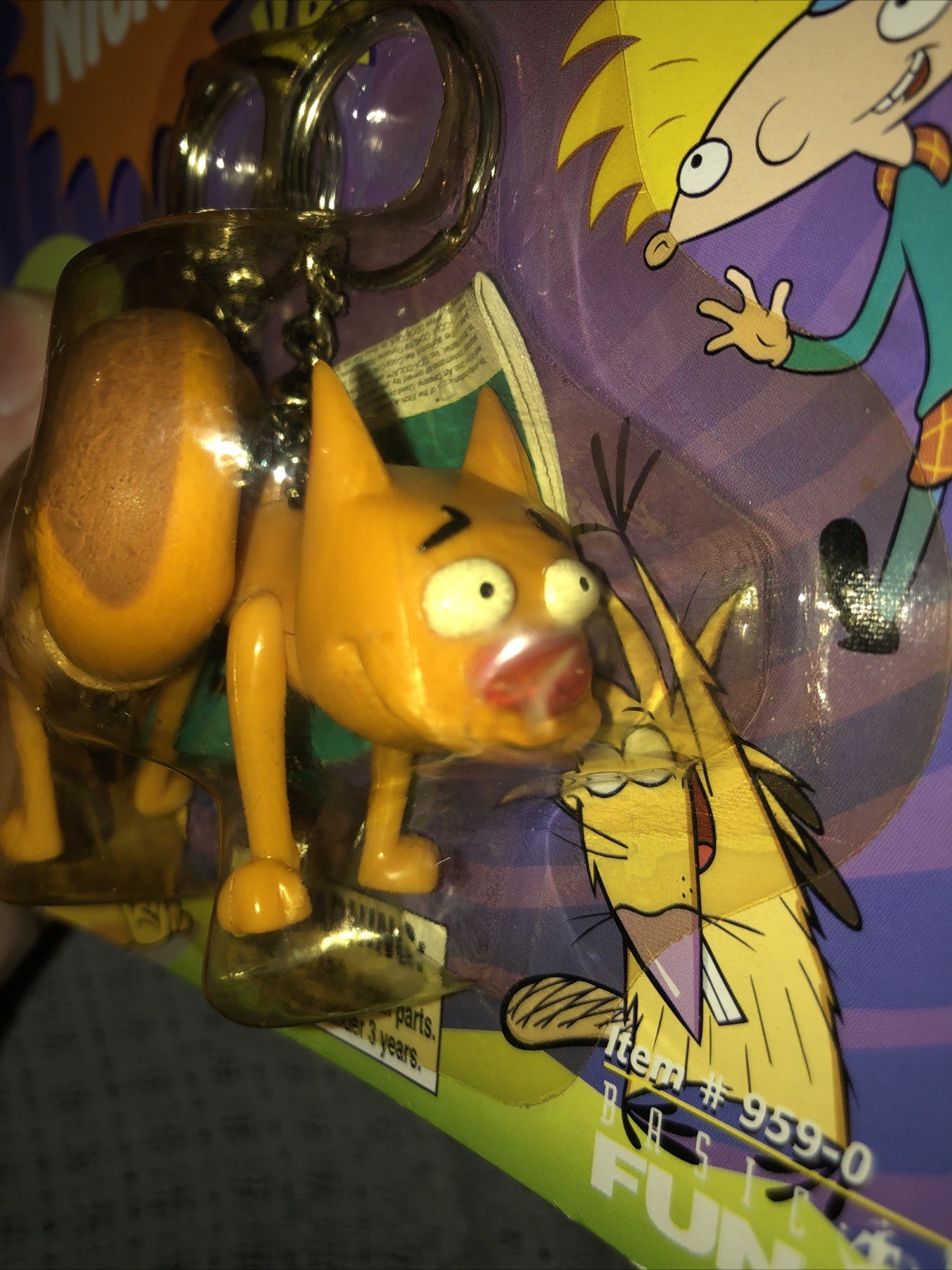 CatDog NICKELODEON Basic Fun Keychain 957-0 Sealed 1999 Cartoon Figure Toy Cat
