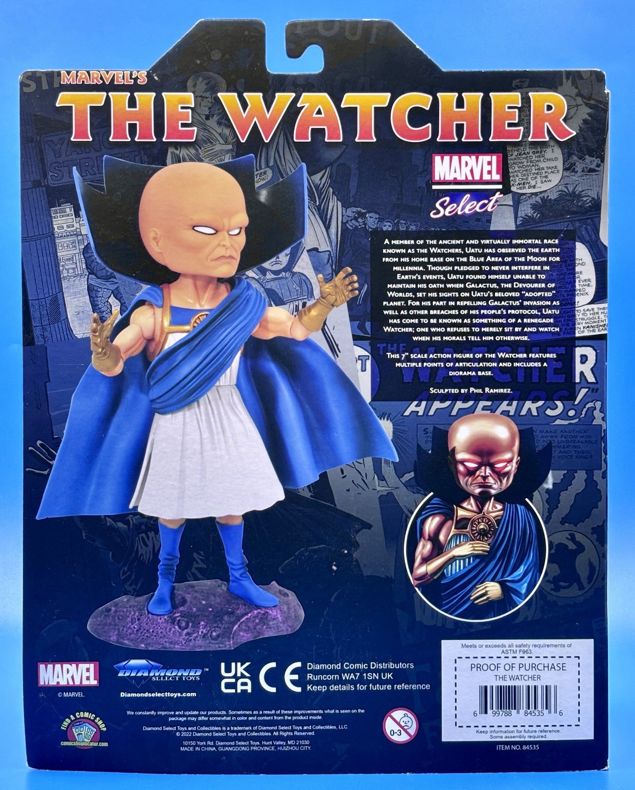 Marvel Select The Watcher(Uatu) Diamond Select MIB 7” Figure Sealed Diorama Base