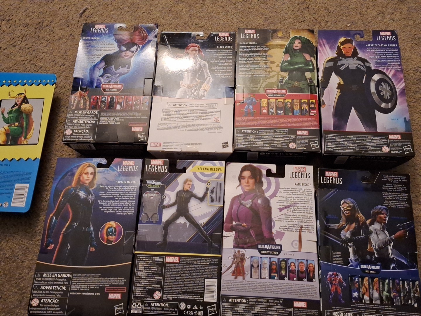 Marvel LEGENDS LOT 9 Loki Captain America Spider-Woman Black Widow All Female