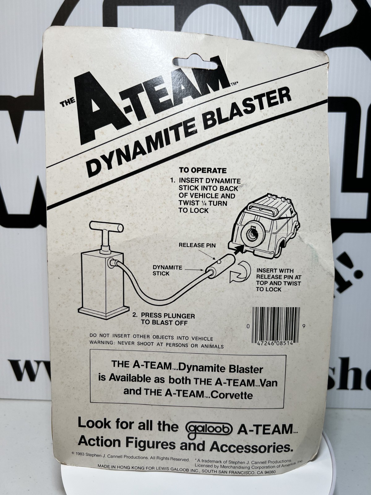 A-Team Corvette Dynamite Blaster 1983 Galoob Vintage Sealed Toy Face Templeton