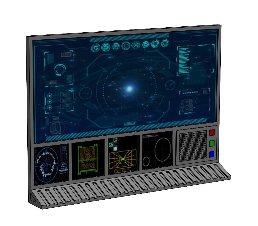 CUSTOM WALL COMPUTER SCREEN for 3.75 IN Figure Sci Fi Acid Rain DIORAMA