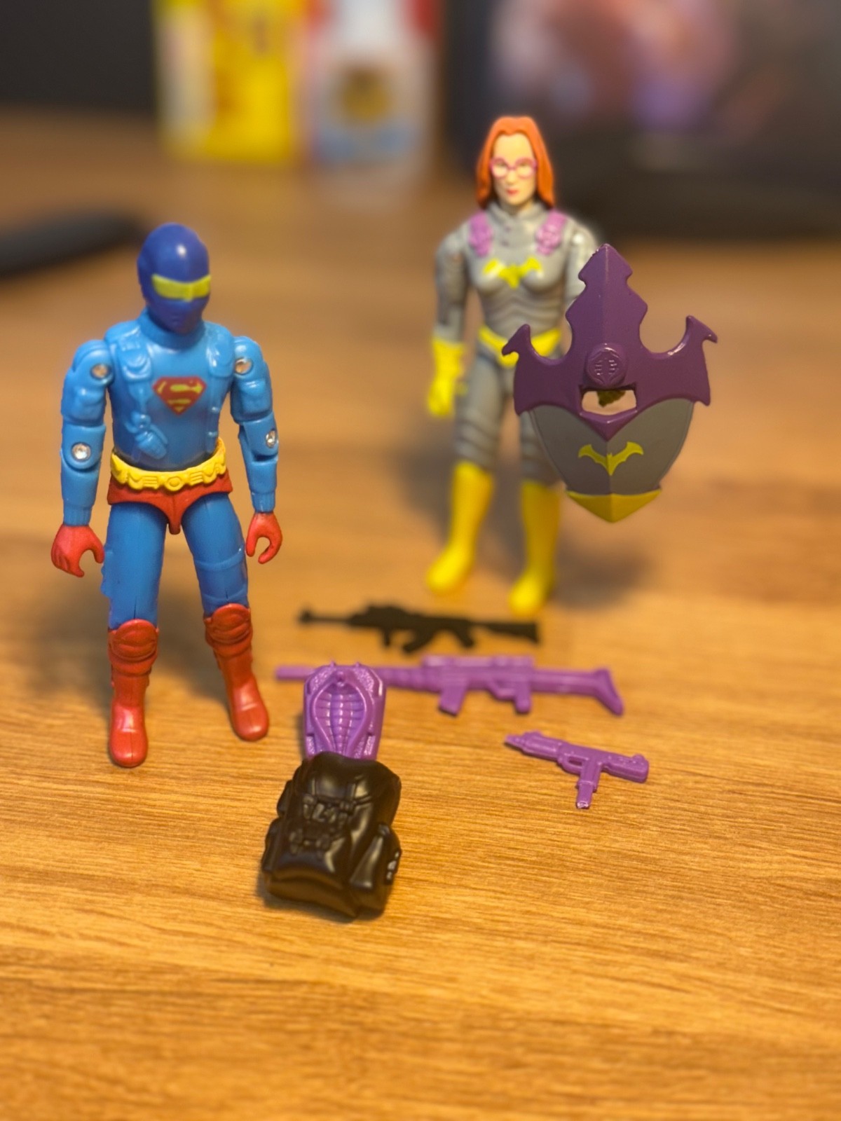 DC Gi Joe Crossover Superman Snake Eyes 1982 vs Batgirl Baroness 1983