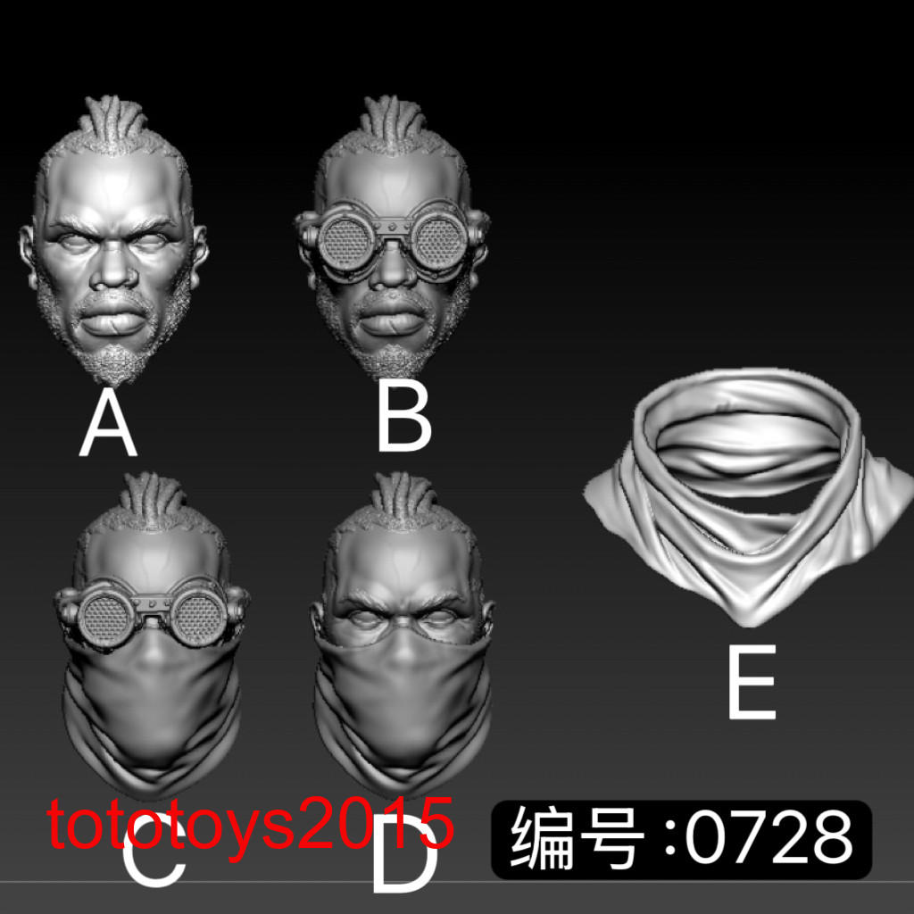 1:12 1:18 Black dirty braid warrior Head Sculpt For 6&Prime; 3.75&Prime; Action Figure Body