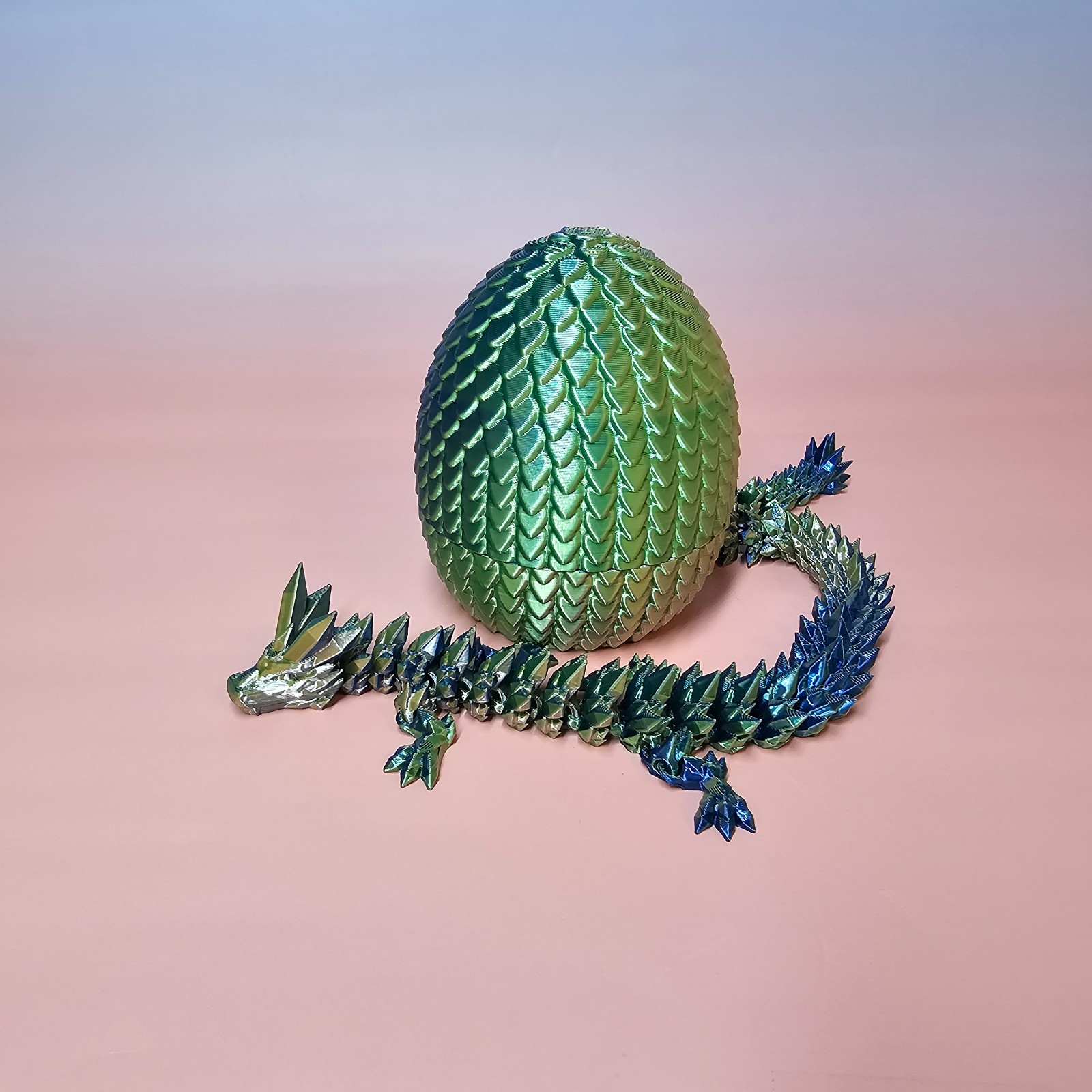 Egg With Crystal Dragon 3D Printed