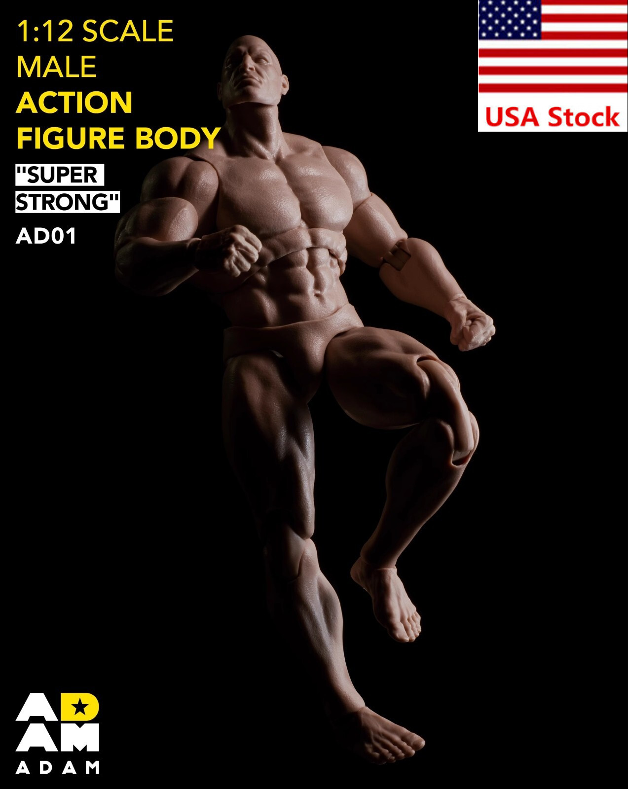 MUFF TOYS ADAM 1/12 Male Super Strong Muscle Flexible Joint Body 6&Prime;Action Figure