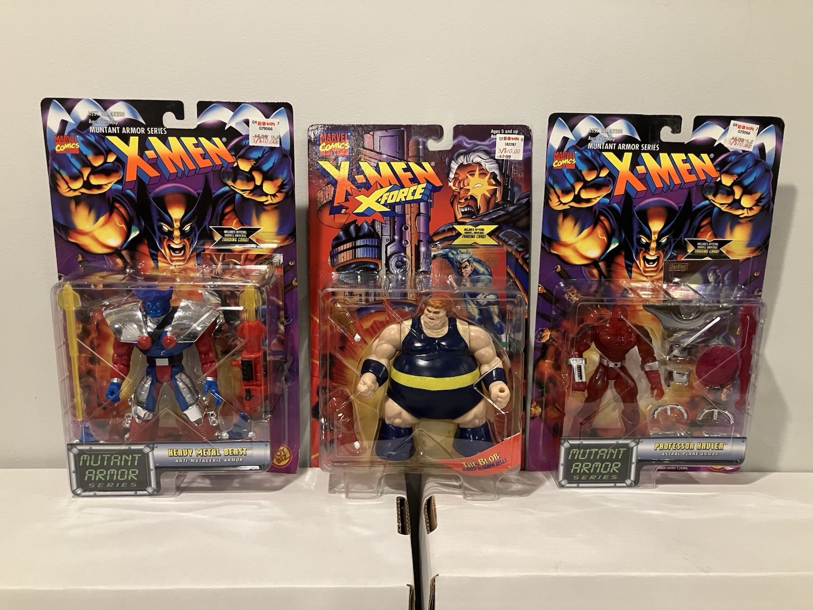 1996 Toy Biz X-Men Lot PROFESSOR X,BEAST,THE BLOB MOSC X-MEN 97 MUTANT ARMOR MCU