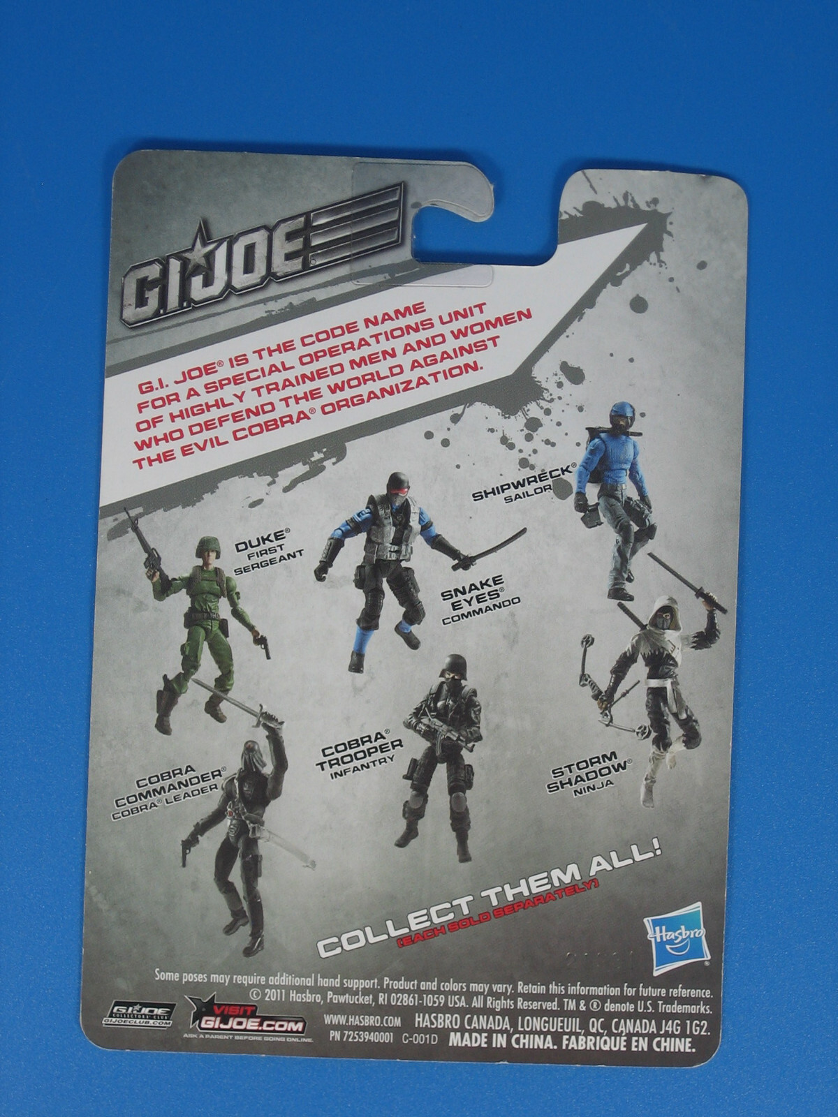 GI Joe Cobra Commander 4&Prime; Action Figure 2013 Blue Loose Hasbro POC 25th Basic