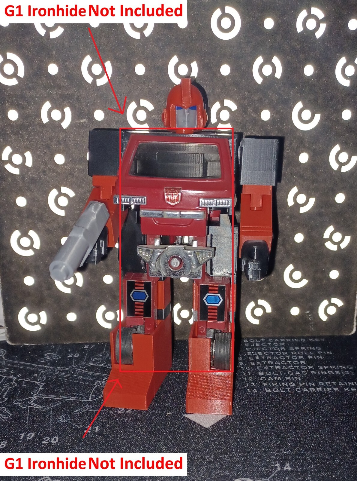 Transformers G1 Ironhide 3D Printed Upgrade Parts Only G1 Ironhide NOT INCLUDED