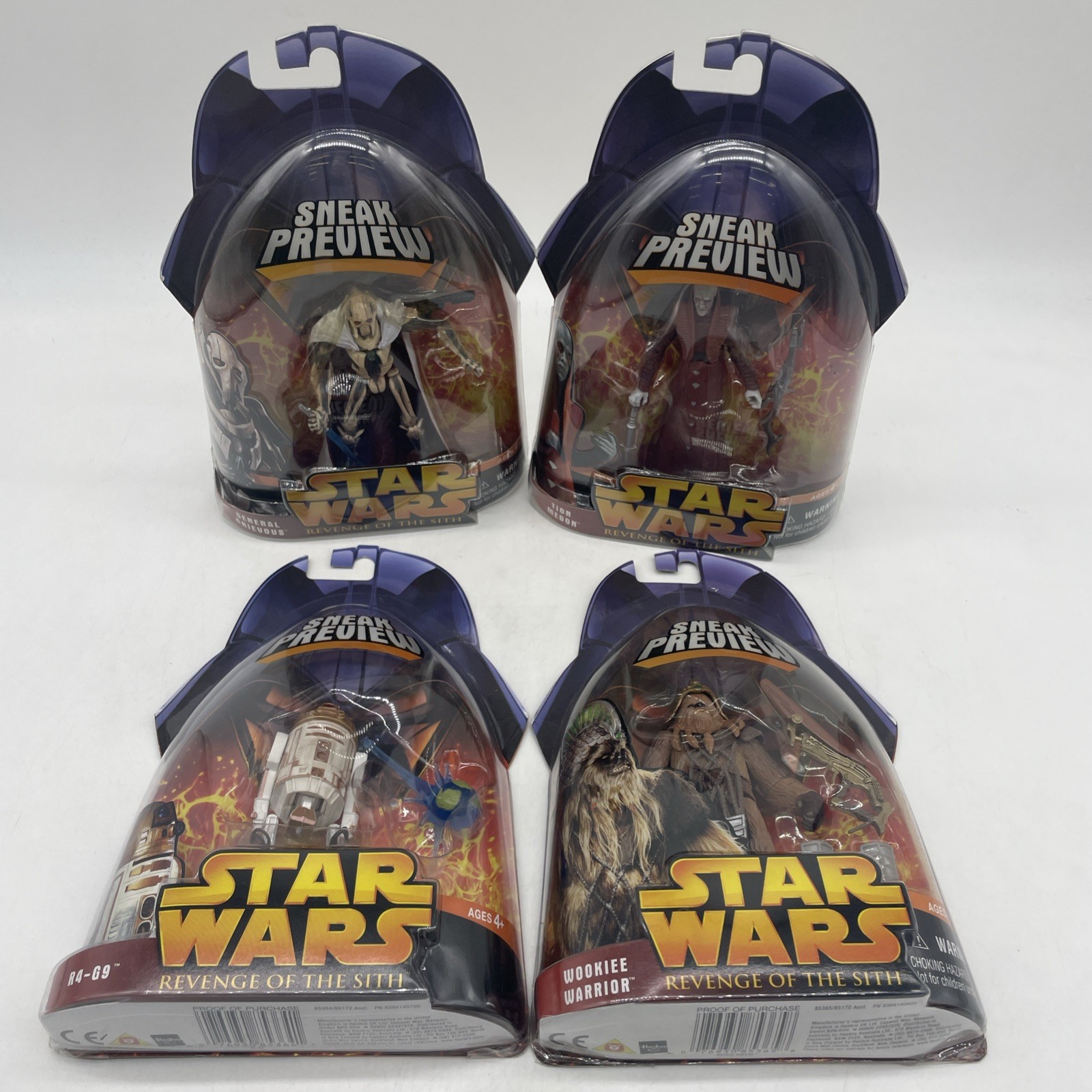 2005 Star Wars Hasbro Revenge of the Sith Sneak Preview Complete Set 4 Figures