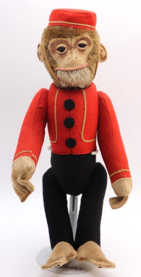 Vintage Schuco Yes/No Bellhop Monkey Tin Toy Germany 1920s Rare Collectible
