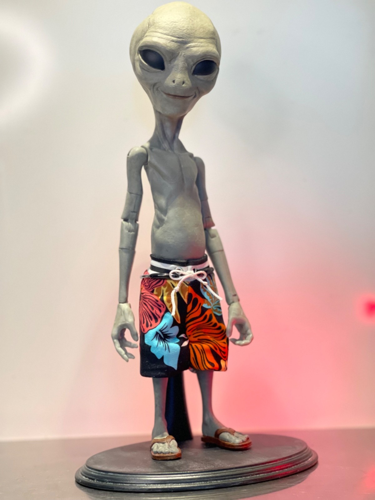1:6 Scale Custom Grey Vacation Alien Figure 10&Prime; inch Area 51 UFO Art Statue OOAK