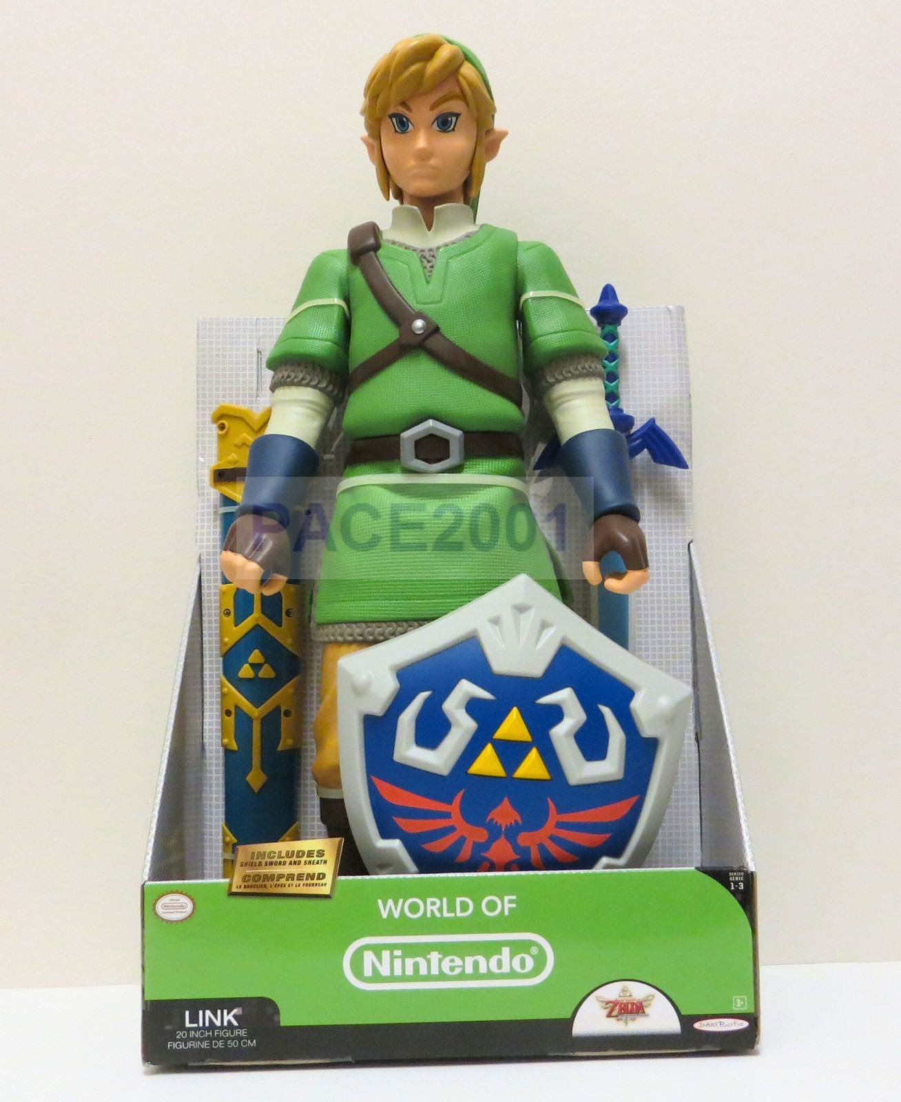 Deluxe 20 Inch Zelda Link Figure with iconic shield, sword, and sheath