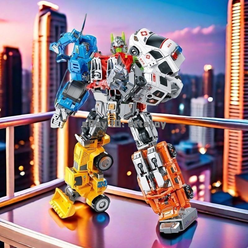 Transformation Robot 7in1 Combiner 10&Prime; Action Figure Deformabl Toy Gift Boxed