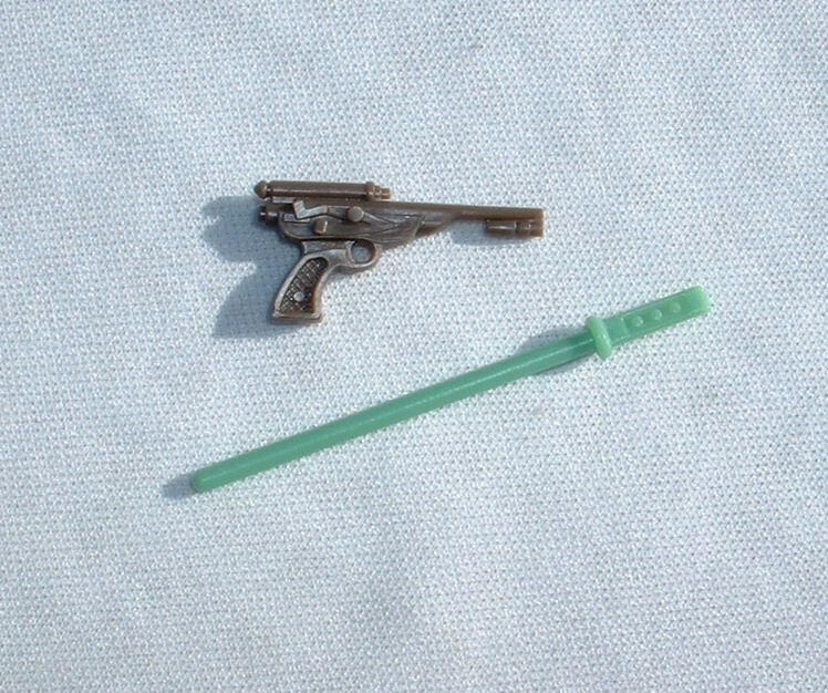 NICE REPRO 2&Prime; Green Handheld Lightsaber & WEAPON Luke Jedi 1983 Vintage Star War