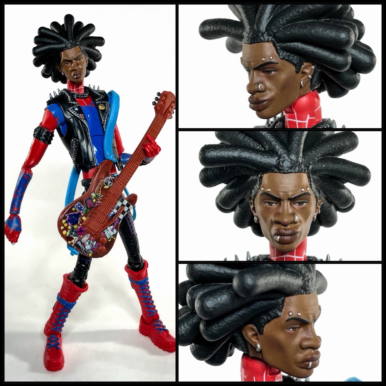 Custom (Made To Order) Marvel Legends Spider punk Unmasked Painted Headsculpt
