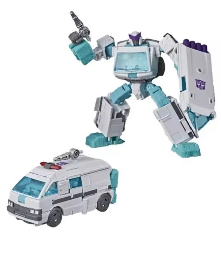 Transformers Generations Selects Shattered Glass Optimus Prime & Ratchet in hand