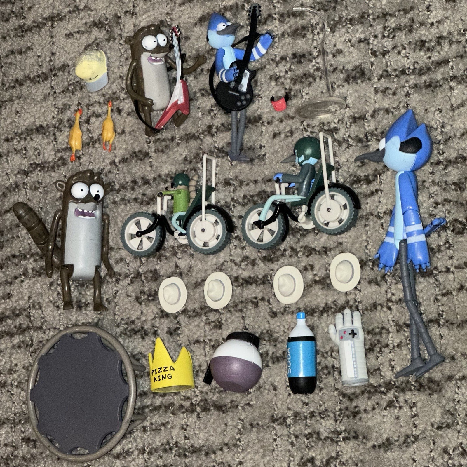 Cartoon Network Regular Show Jazwares Figure Lot Rigby Mordecai Guitar Too Cool