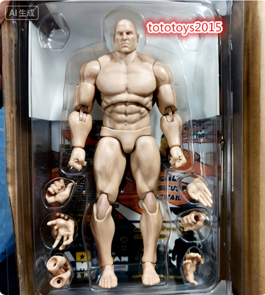 Stock 1/12 Muscular Nude Male Hands Body Joint Super Flexible Action Figure Toy