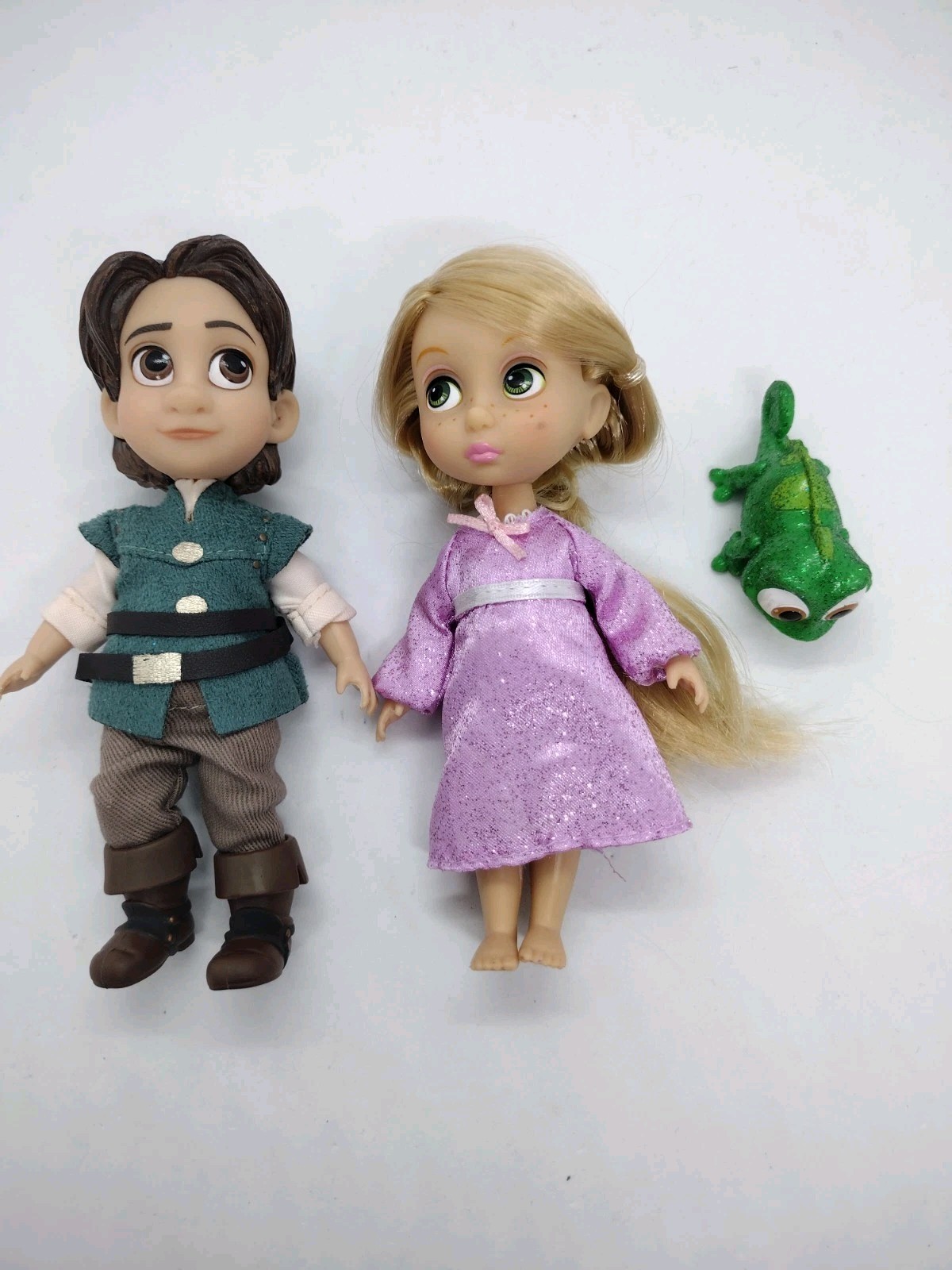 DISNEY STORE Animators Collection Lot Flynn Rider Rapunzel 5&Prime; toddler doll set