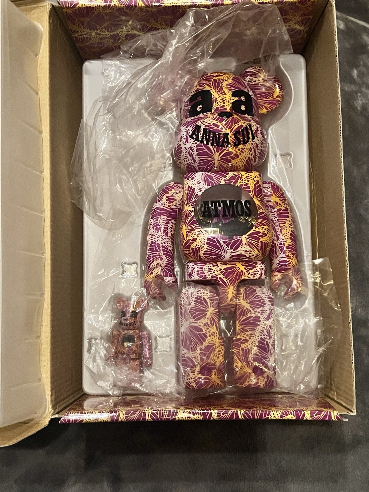 MEDICOM TOY BE@RBRICK atmos × ANNA SUI 100％ & 400％ Action Figure JAPAN