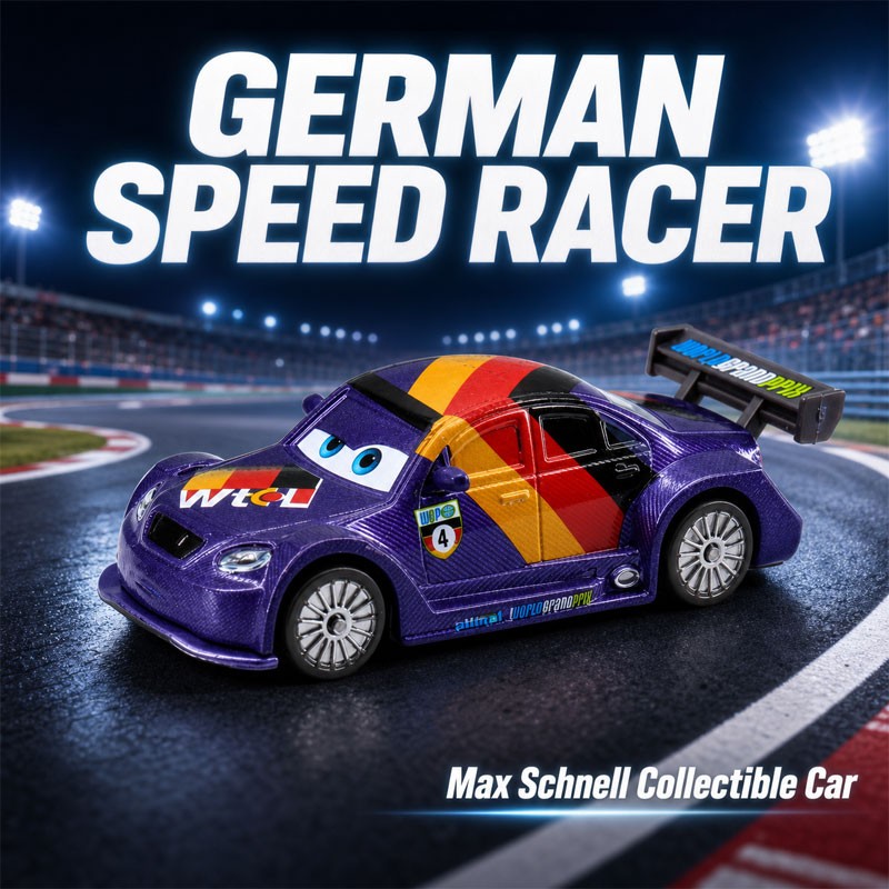 Disney Pixar Cars 2 Movie German Racer – Max Schnell 1:55 Diecast Model Toy Car