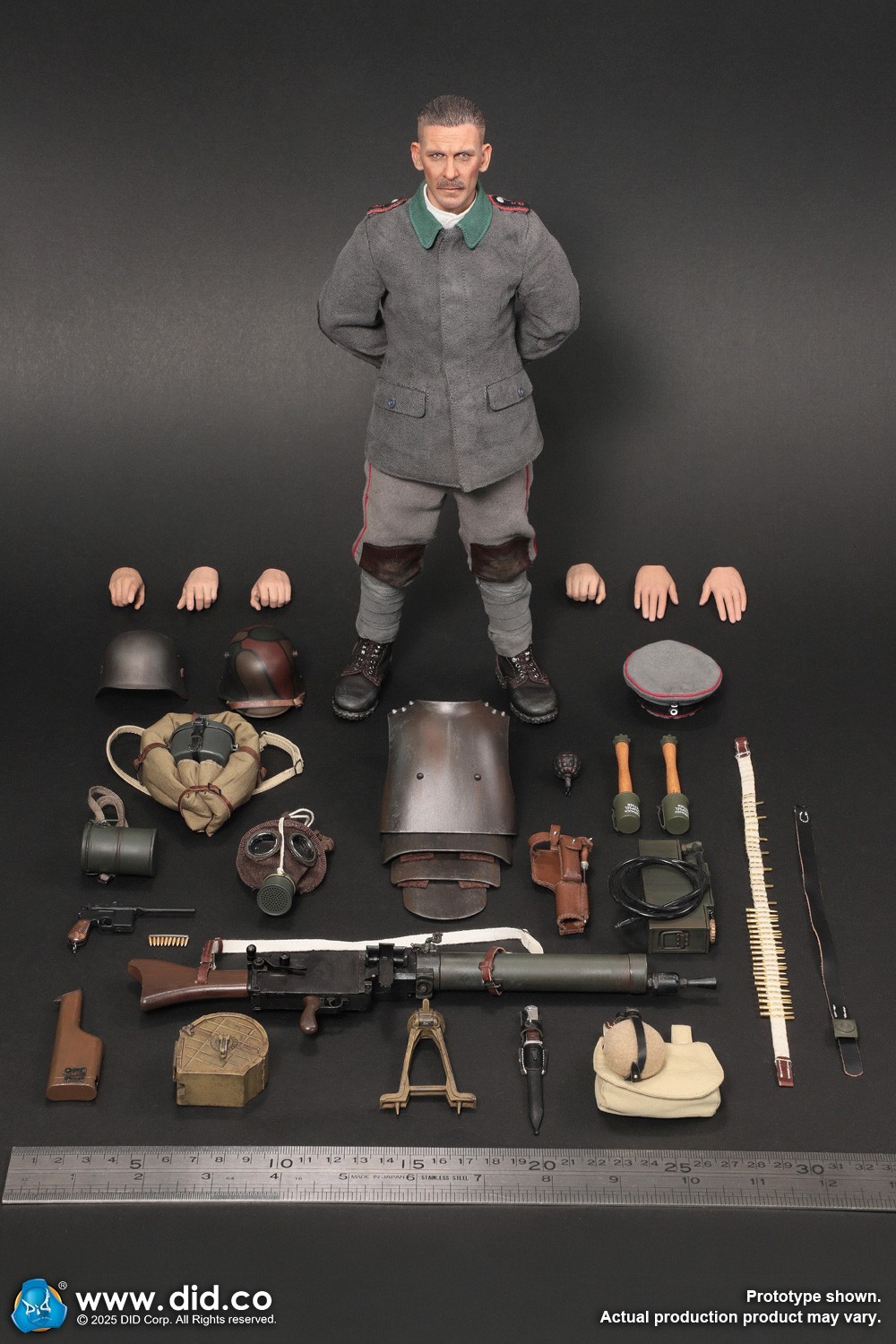 DID 1/6 Scale WWI German MG08 Gunner – Arthur 12&Prime; Action Figure D11015
