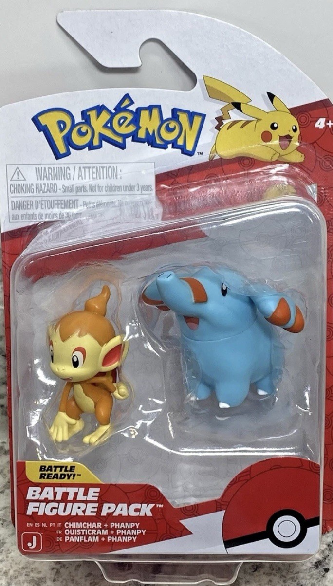 Pokemon Chimchar & Phanpy JAZWARES Battle Figure Pack NEW in Package NIP