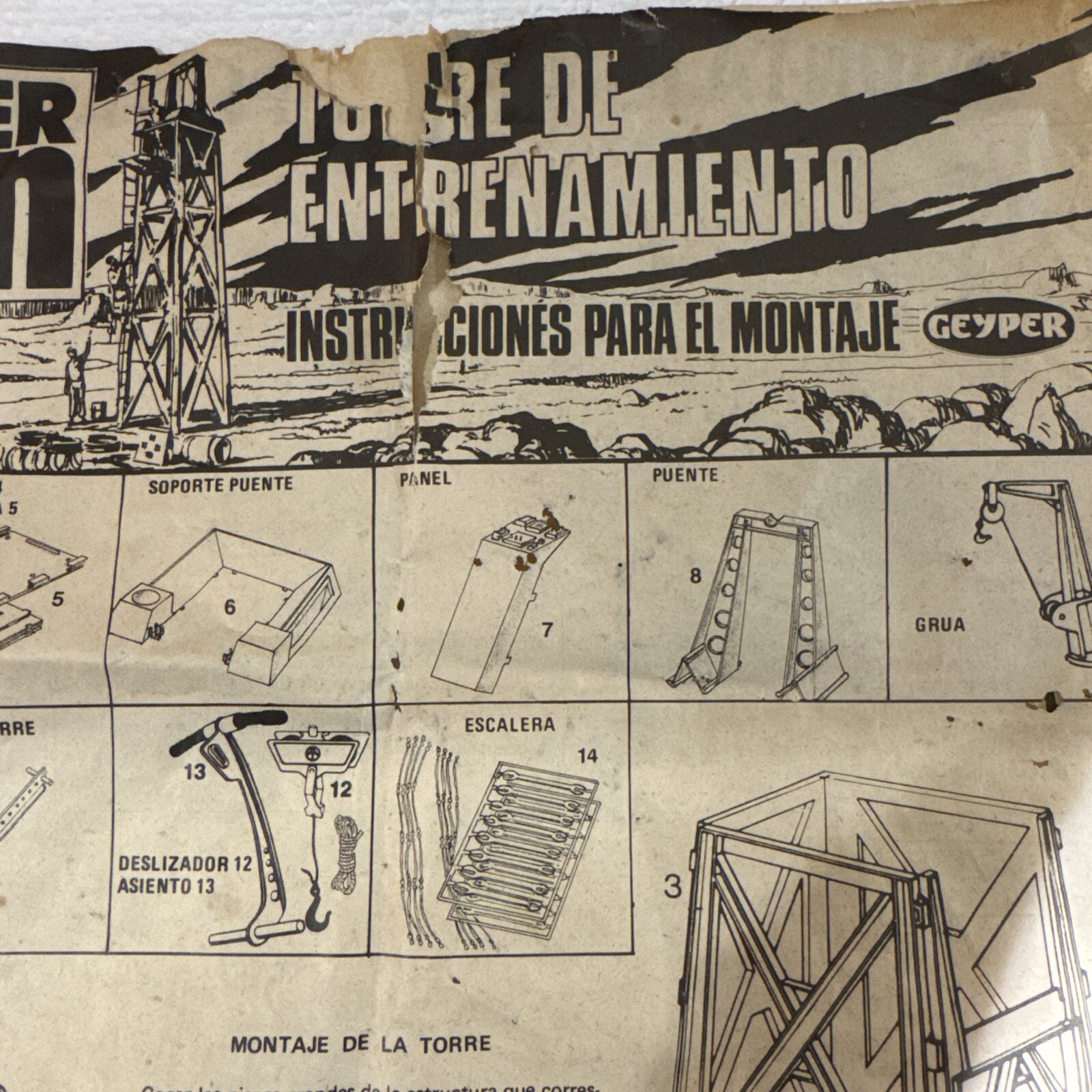 Geyper Man ACTION MAN TRAINING TOWER Spanish Version MANUAL, Not Complete