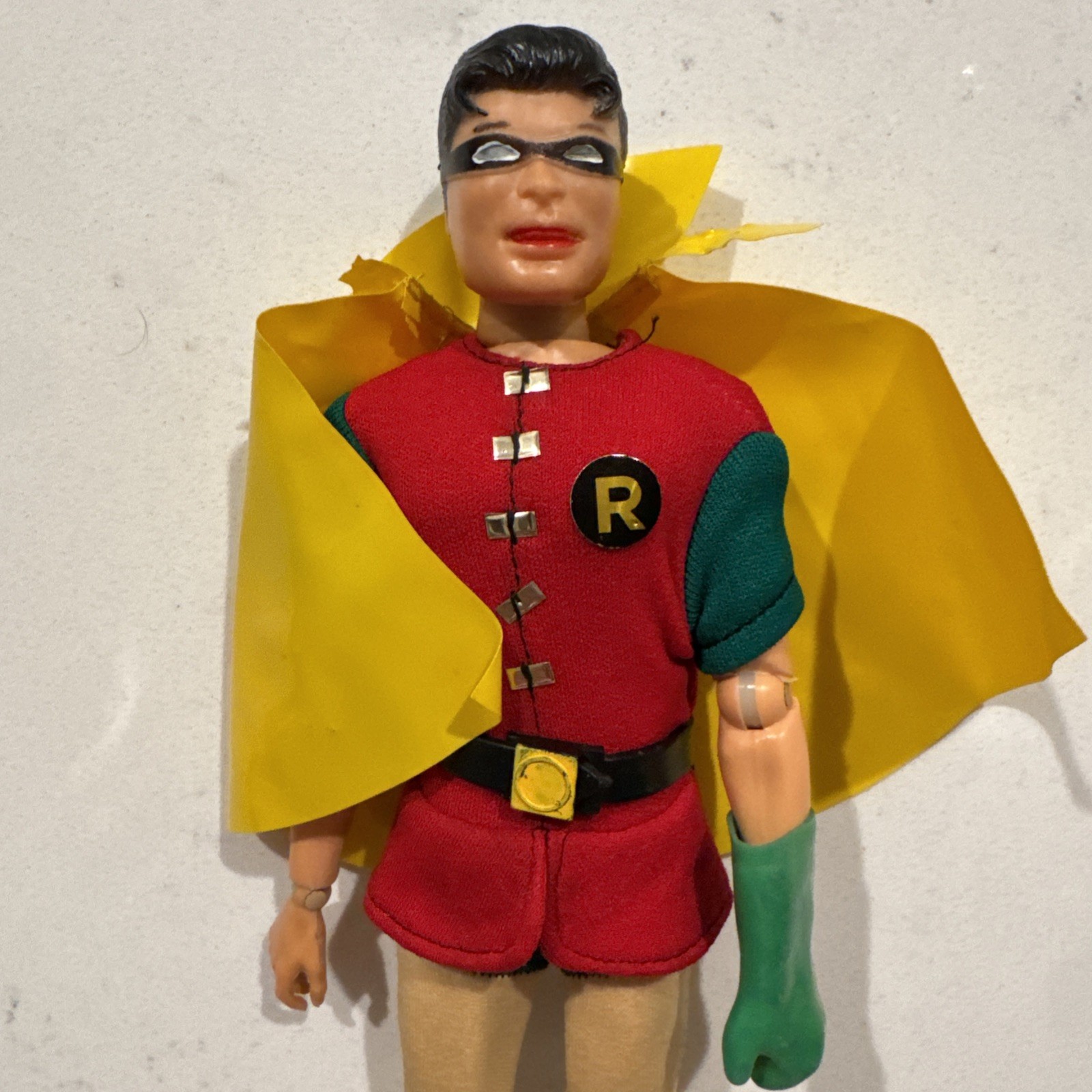 RARE VINTAGE IDEAL CAPTAIN ACTION BOY FIGURE & ROBIN COSTUME ACCESSORIES 1967