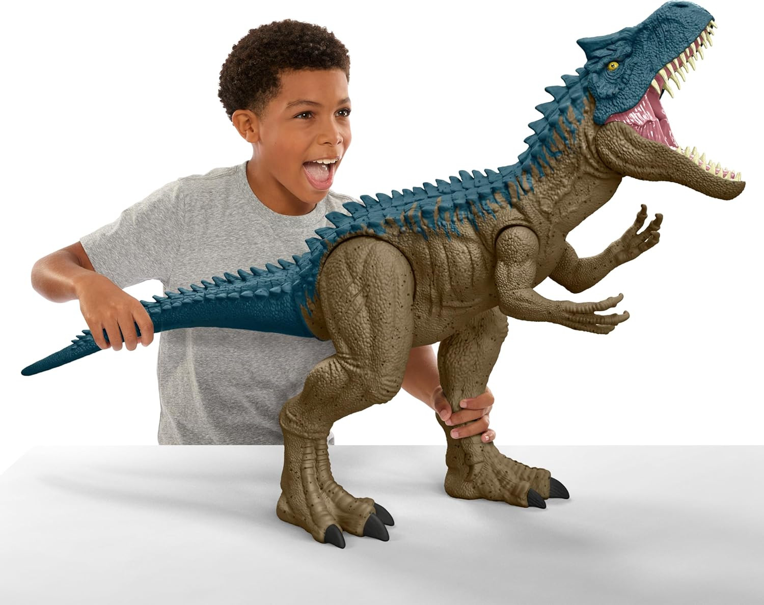Jurassic World Super Colossal Allosaurus Action Figure, Extra Large Dinosaur Can