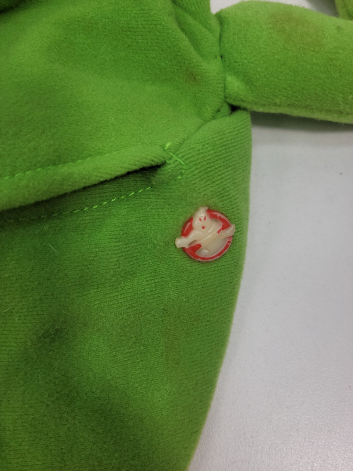 1986 VINTAGE KENNER GHOSTBUSTERS SLIMER GREEN GHOST PLUSH HAND PUPPET TOY