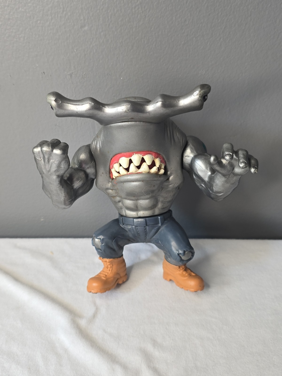 Vintage Mattel Street Sharks Jab Hammerhead Silver Variant 1994 Action Figure