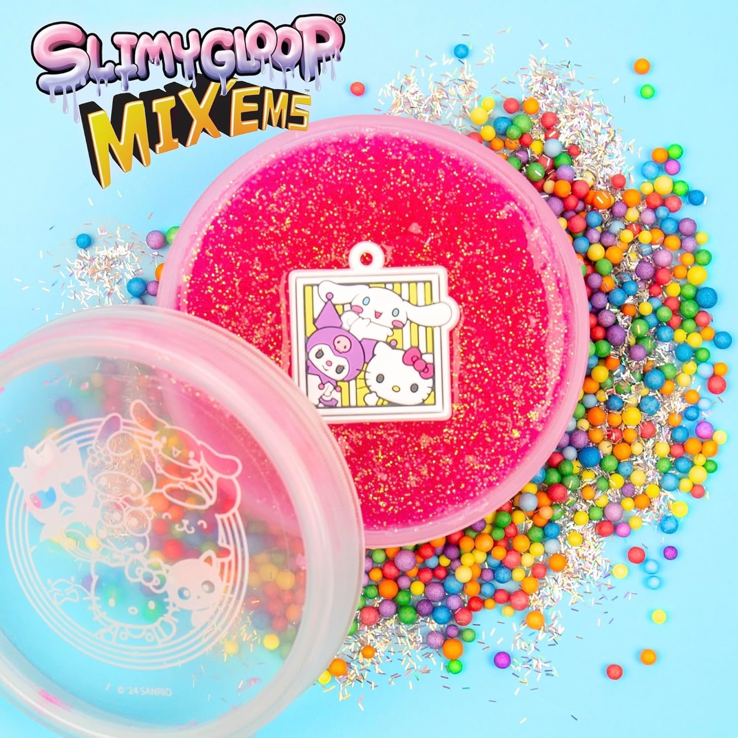 Hello Kitty and Friends SLIMYGLOOP Mix&rsquo;EMS, Pink Glitter Slime, Collectible…
