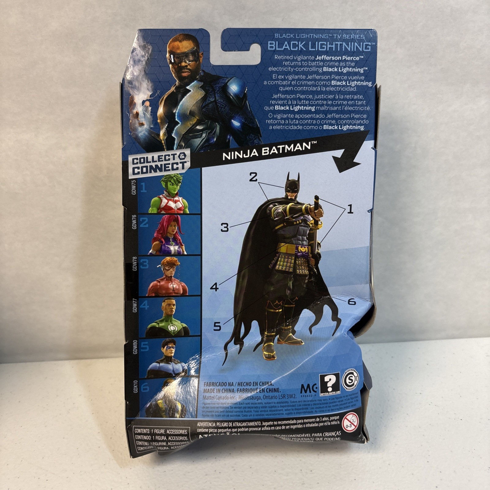 DC Multiverse Ninja Batman Series Black Lightning 6” New In Crushed Dmgd Box