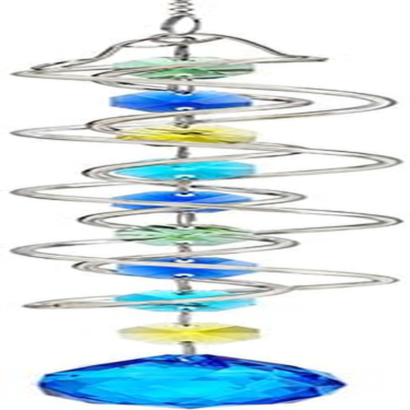 Spiral Wind Spinner Sun Catcher with Crystal Ball Indoor Outdoor Decor