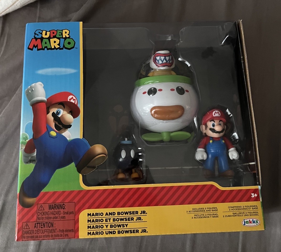 Super Mario Bowser Jr Clown Car Bob-Omb Bomb Jakks Pacific 2.5 World Of Nintendo