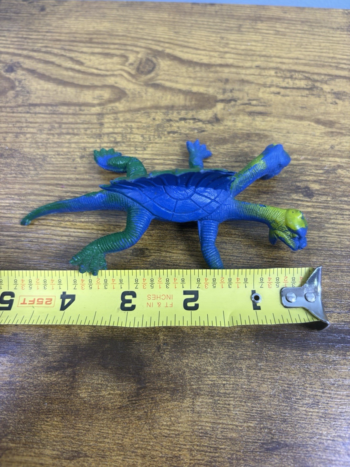 Dor Mei Double Headed Turtle Monster Figure Rubber Blue Green Fantasy Dragon