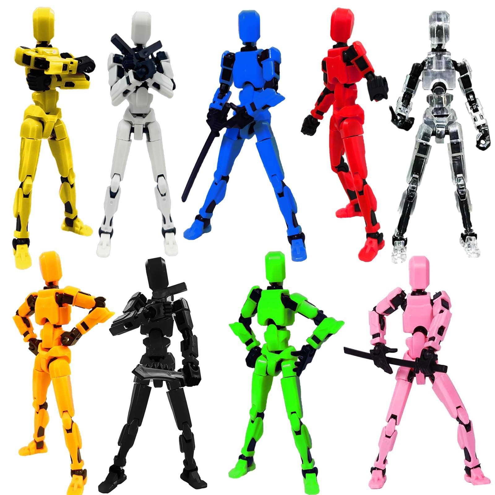 13&Prime; Action Figure Set, Multi-Joint Dummy Robot Model for Collector Desktop Decor