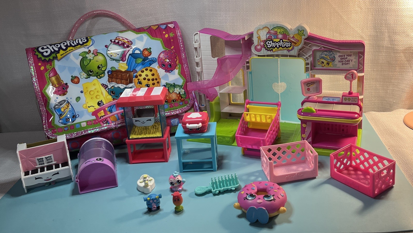 Shopkins Storage Carrier Bag Pink / Grocery Store/cart/grill/piano And More
