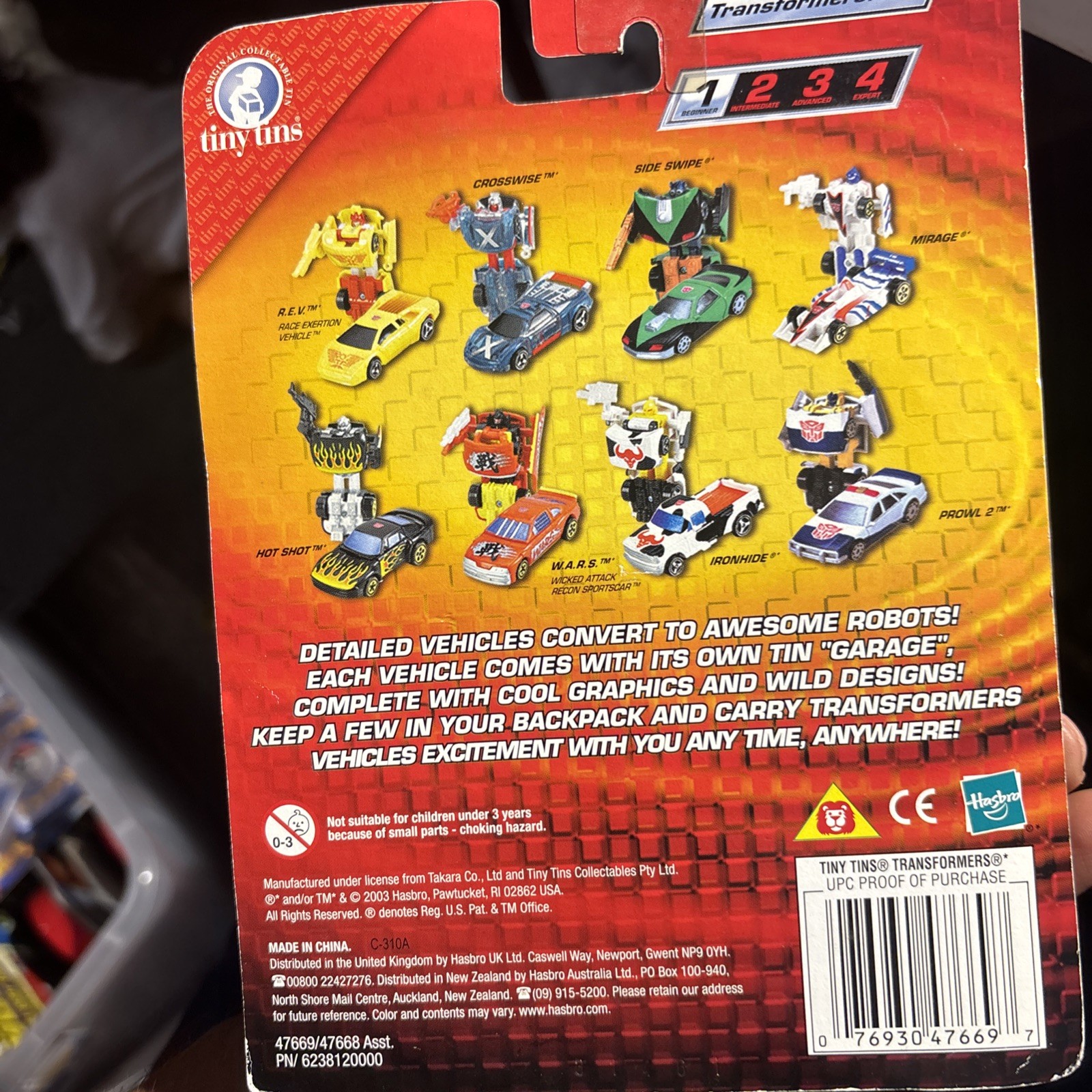 R.E.V. Tiny Tins 2003 Transformers RID Spy Changers NEW!