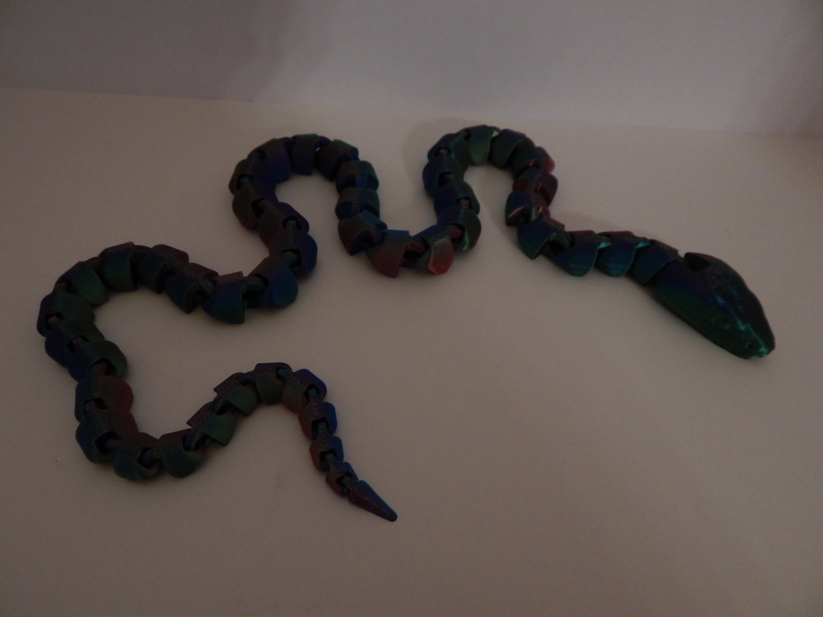 3d printed Snake Flexy 31 in LONG Metalic Blue/Purple